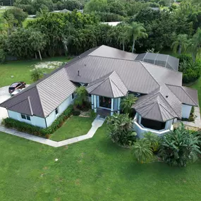 The color of this metal roof that we installed is called Mansard Brown..