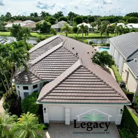 We replaced this roof located in Palm Beach Gardens.  This flat tile is from Eagle and the color is called Cocoa Range.