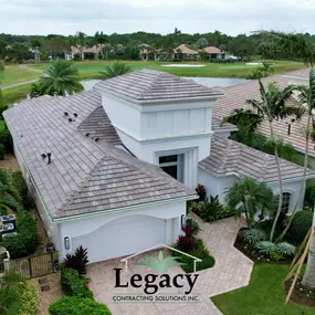 This flat roof tile color from Eagle is called Hillsborough Blend. We love this customer's tile choice!  It looks great on their house.