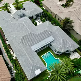 We replaced this roof and installed a flat tile called Flintridge Gray.