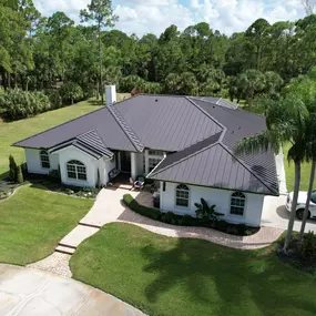 The color of this metal roof that we installed is called Dark Bronze.