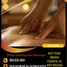 Massage techniques are commonly applied with hands, fingers, 
elbows, knees, forearms, feet, or a device. 
The purpose of massage is generally for the treatment of 
body stress or pain.