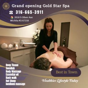 Our traditional full body massage in Wichita, KS
includes a combination of different massage therapies like 
Swedish Massage, Deep Tissue,  Sports Massage,  Hot Oil Massage
at reasonable prices.