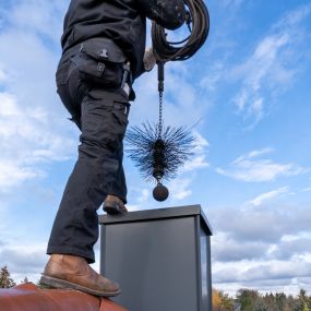 Chimney cleaning involves the removal of creosote buildup, soot, and debris from the chimney flue and interior. This service helps prevent chimney fires and maintains proper airflow. Call Ben’s Chimney Services so we can handle this important task for you!