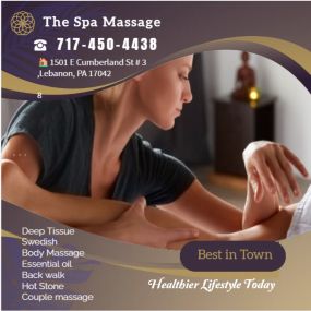 Massage techniques are commonly applied with hands, fingers, 
elbows, knees, forearms, feet, or a device. 
The purpose of massage is generally for the treatment of 
body stress or pain.