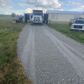 client needed a load of fresh limestone delivered for his driveway.