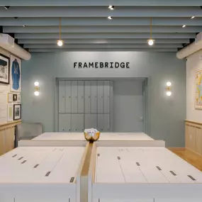 Interior photo of Framebridge storefront