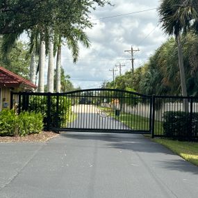 we painted a rolling gate in north fort myers boating commuonty with an epoxy paint thatll last 10+ years guaranteed not to fade