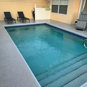 Epoxy flooring on pool deck