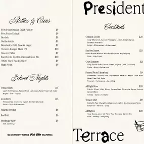 Cocktail Menu