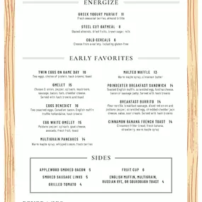 Breakfast Menu