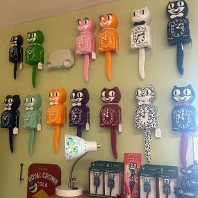 We are the only Kit-Cat Klocks seller in Nags Head. Come shop our collection of vintage style clocks (and lamps too!).