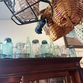 Longaberger Baskets and Antique Mason Jars. You never know what you might find.