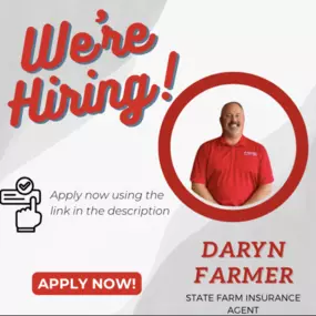 Join Daryn Farmer State Farm! We're seeking a hard-working, detail-oriented individual with a passion for helping others and a people-first mindset. Strong problem-solving and communication skills are essential. Dual-language skills in Spanish/English are highly valued. Apply today to become part of our team!