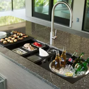 The Galley kitchen workstation sinks and fixtures