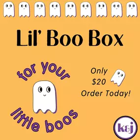 How about a Lil' Boo Box for your little boos - only $20!
Lil' Boo Box (Age 3+) Contents:  1) Douglas Plush Ghost, 2) Creepy Crawly Spiders & 3) I Spy With My Little Eye, Halloween Hunt & Find
Lil' Boo Box (Age 8+) Contents:  1) Douglas Plush Ghost, 2) Creepy Crawly Spiders & 3) Taco Cat Goat Cheese Pizza, Halloween Version
These will be ready for store pick up or will be shipped on Tuesday, October 1st so you'll have them to enjoy for the full Spooky Season. Each box will come in a cute package