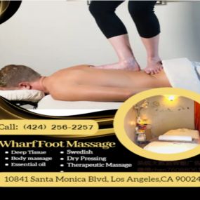 Well trained masseuses use feet in several way to knead the tissues on the patients back. 
The masseuse varies pressure of her/his feet by using props such as bars that help to control the process.