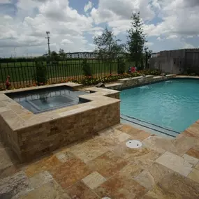 New custom pool and spa, retaining wall, water feature