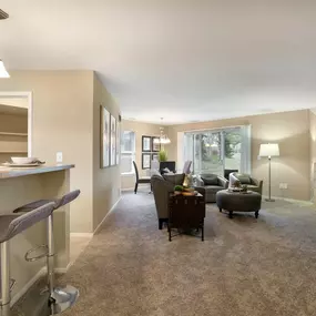 Kitchen And Living Area at Amberly Apartments, West Bloomfield, 48322