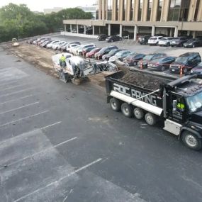 Parking lot being paved