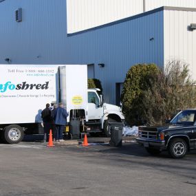 An Infoshred mobile shredding truck