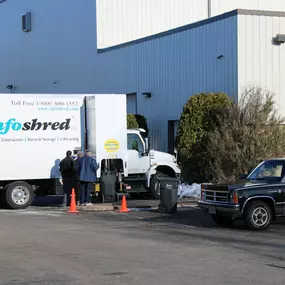 An Infoshred mobile shredding truck