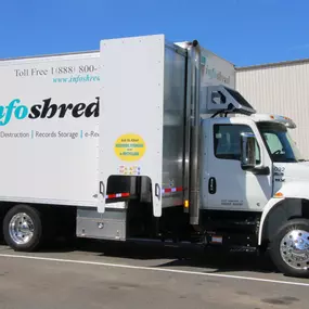 An Infoshred mobile shredding truck