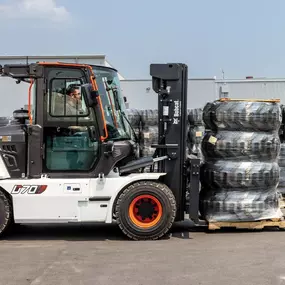 Bobcat offers material handling product for your warehouse, distribution facility or stockyard.