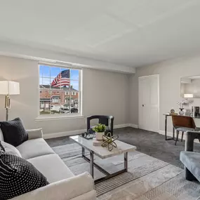 Living Room at Rushwood Apartments in Northeast Philadelphia