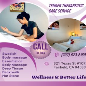 Massage techniques are commonly applied with hands, fingers, 
elbows, knees, forearms, feet, or a device. 
The purpose of massage is generally for the treatment of 
body stress or pain.