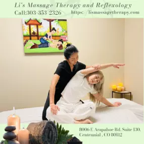 At Li's Massage Therapy and Reflexology, our skilled practitioners are well-versed in the art of Thai massage, a therapeutic practice with roots tracing back centuries. Thai massage, characterized by its unique blend of yoga-like stretching, acupressure, and energy work, promotes relaxation, enhanced circulation, and overall well-being. Our trained professionals at Li's aim to provide a rejuvenating experience through the ancient techniques of Thai massage, tailored to address individual needs a