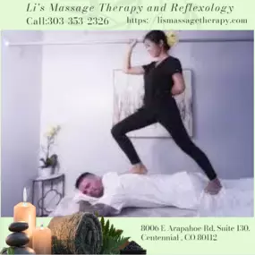 The masseuse varies pressure of her/his feet by using props such as bars that help to control the process. 
These techniques help to correct imbalances in the body and thereby resulted in an improvement in the health of the person.