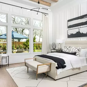 Luxurious primary bedroom suite