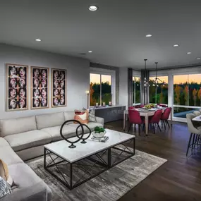 The community offers open floor plans with sleek interiors and extensive personalization options