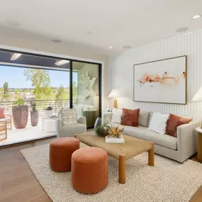The Maryhill home design offers expansive stacking glass patio doors to the covered deck