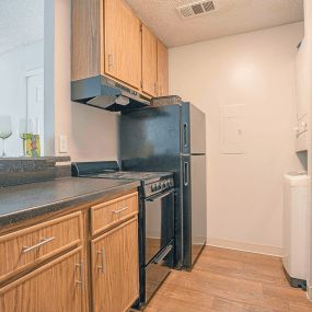 kitchen with black appliances