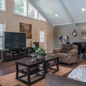 clubhouse with tv and seating area at beacon hill apartments