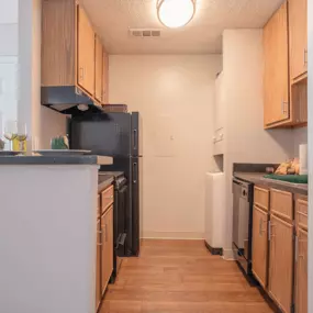 Kitchen with double galley style