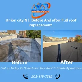 before and after roof replacement Union City NJ