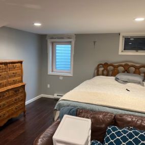 Basement Bedroom with New Egress Window System Installation