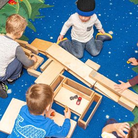 Children Building at Nurturing Knowledge Preschool Greenwood, Seattle