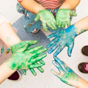 Finger Painting at Nurturing Knowledge Preschool Greenwood, Seattle