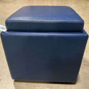 American Leather Blue Ottoman