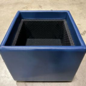 American Leather Blue Ottoman