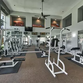 the gym at the condos is equipped with weights and cardio equipment at Desert Sage