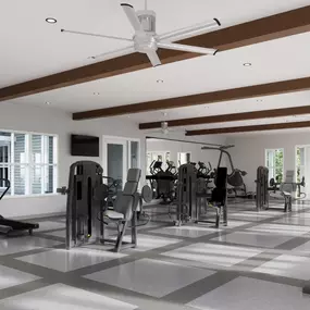 A gym with a large amount of equipment