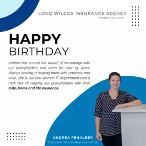 For over 25 years, Andrea has been a key part of our team, ready to help with a smile. Whether it's auto, home, or life insurance, she’s your go-to agent. Born and raised in Gonzales, Andrea now lives in Maurepas with her husband, Calley, and is a proud mom to Colby and Kade. Stop by and say hi to Andrea today!