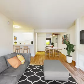 Living room and dining room at Village Pointe Apartments