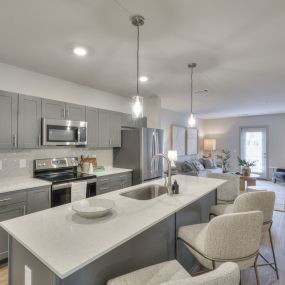 modern kitchen apartment with pantry