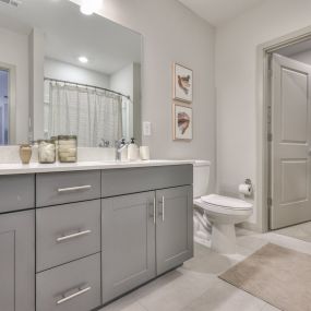 sleek bathrooms at Southcrest Reserve apartments